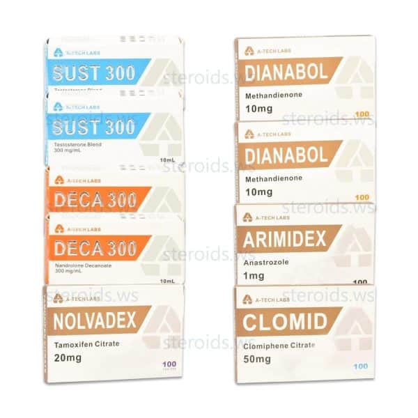 Pacote de ganho de massa NÍVEL III (INJETAR) SUSTANON + DECA + DIANABOL (8 semanas) A Tech