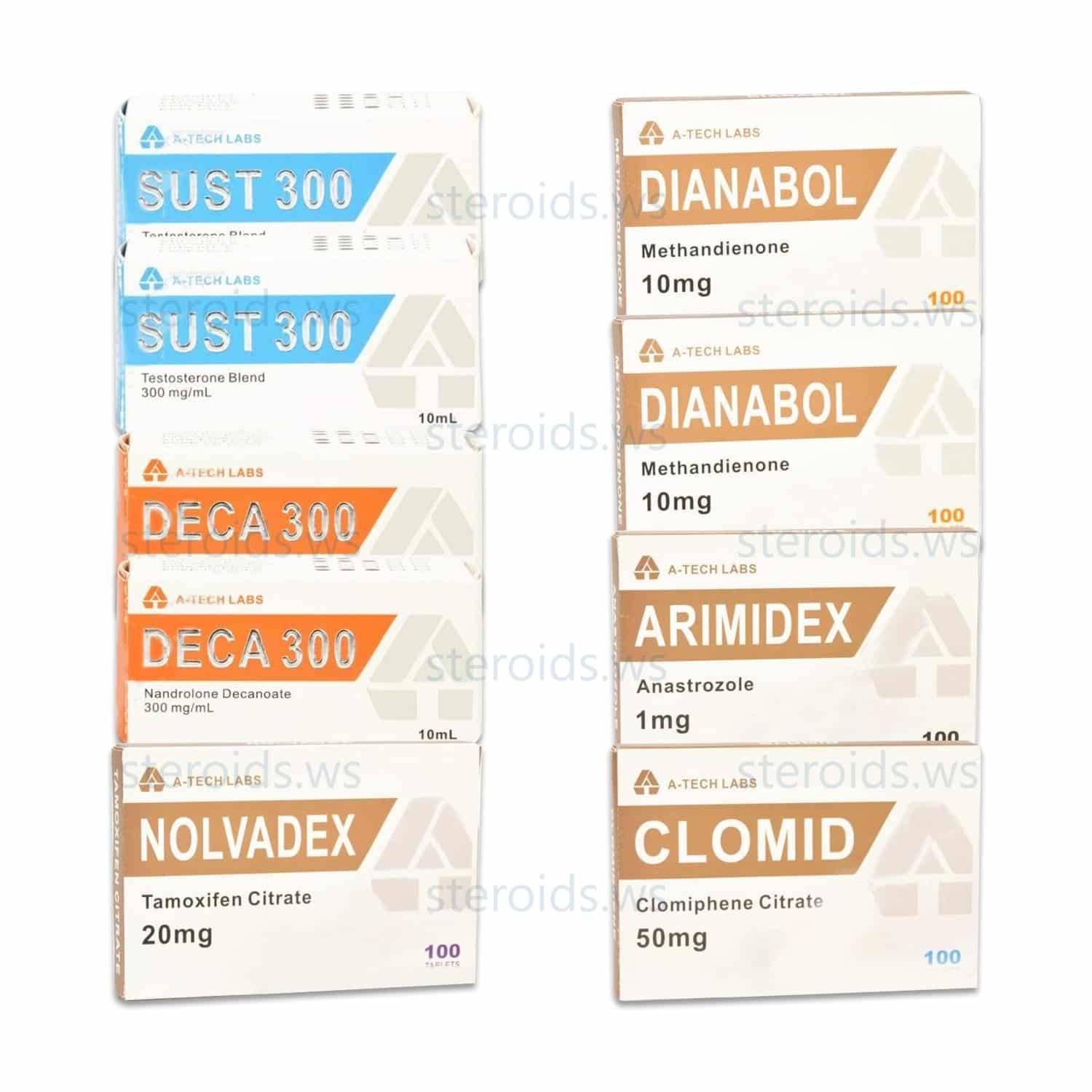 Pacote de ganho de massa NÍVEL III (INJETAR) SUSTANON + DECA + DIANABOL (8 semanas) A Tech