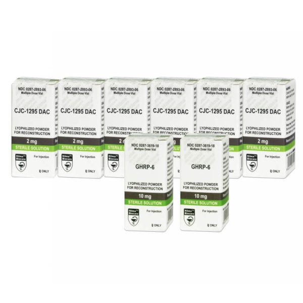 Pacote Peptídeos prêmio de massa intermediária GHRP 6 CJC 1295 DAC Hilma Biocare (12 semanas)