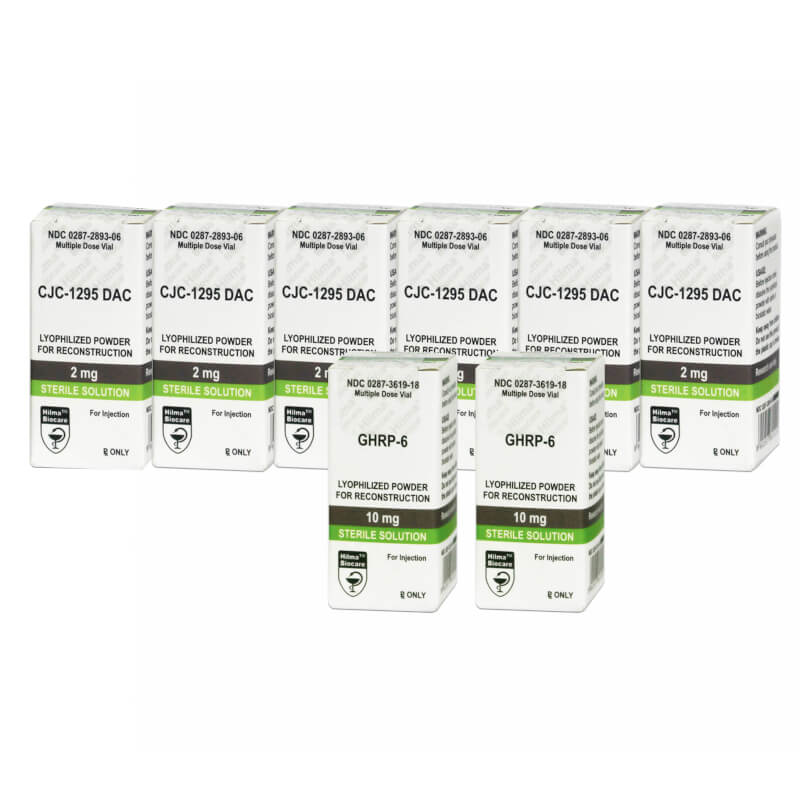 Pacote de Peptídeos ganho de massa intermediário GHRP 6 CJC 1295 DAC Hilma Biocare (12 semanas)