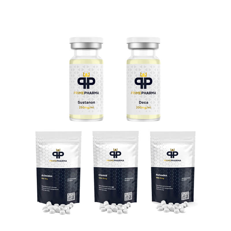 Pacote de ganho de massa NÍVEL I INJETO SUSTANON 250 DECA DURABOLIN 250 8 semanas PRIME PHARMA